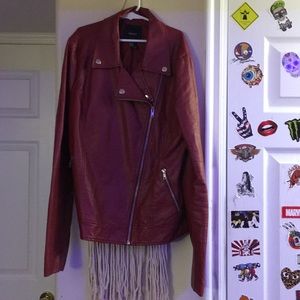 Red forever 21 leather jacket